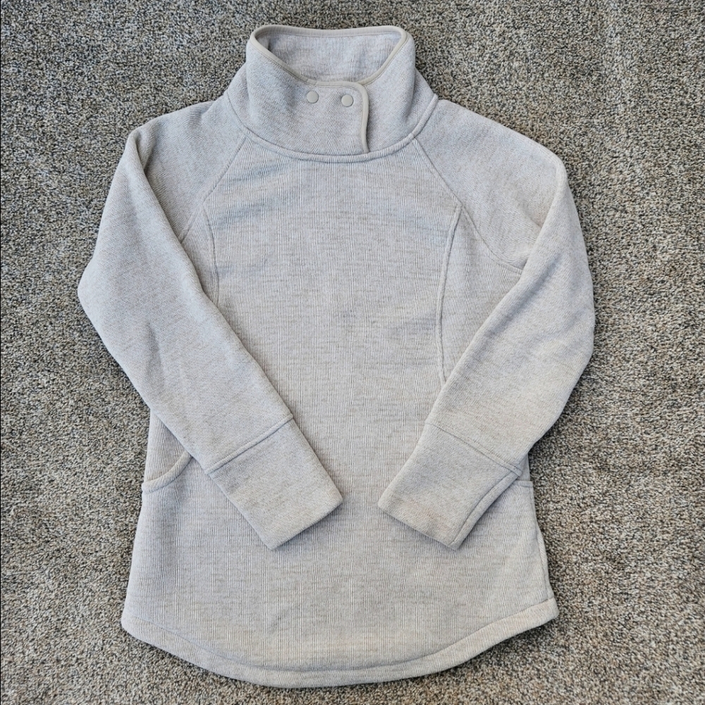 Prana Tri Thermal Threads Tunic Cream Pullover Sweater Sweatshirt Women's Size M - Picture 11 of 16